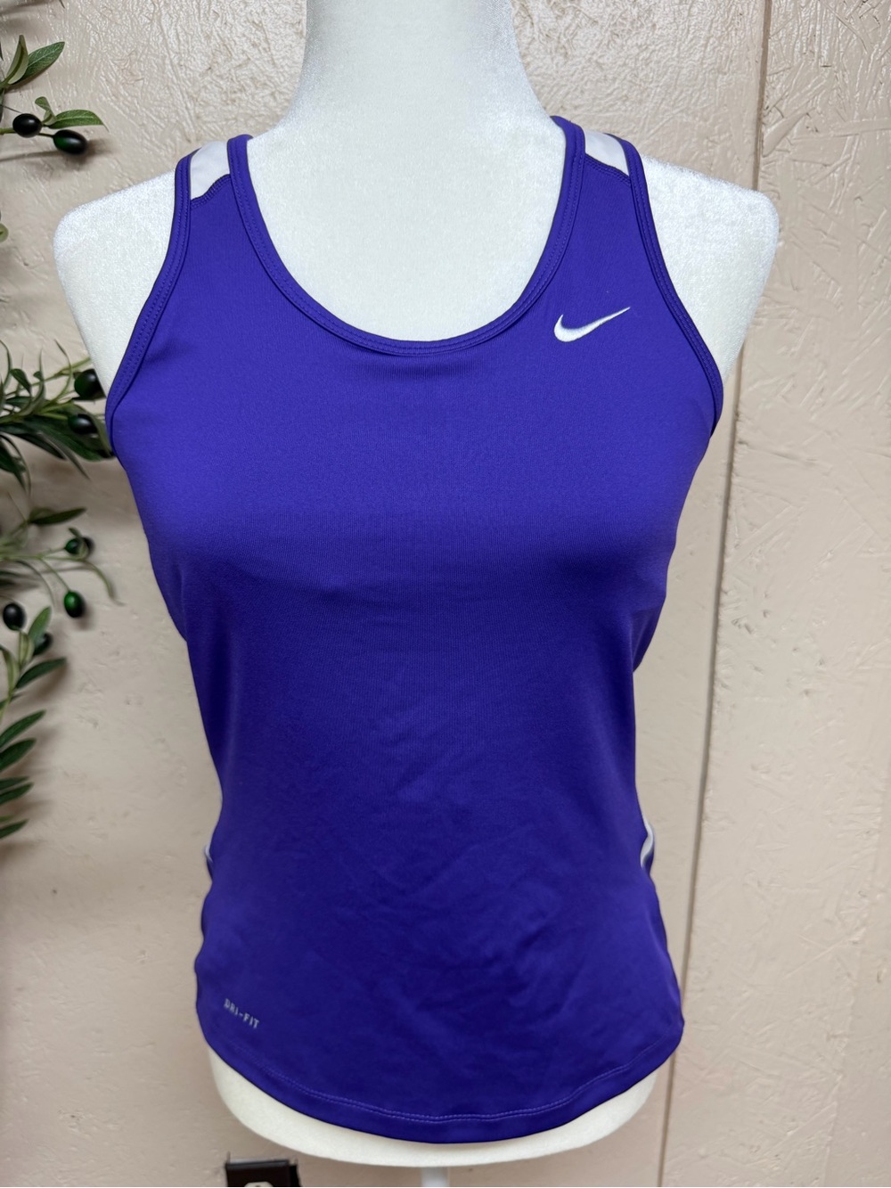 Nike Purple Racerback Athletic Tank Top with White Swoosh